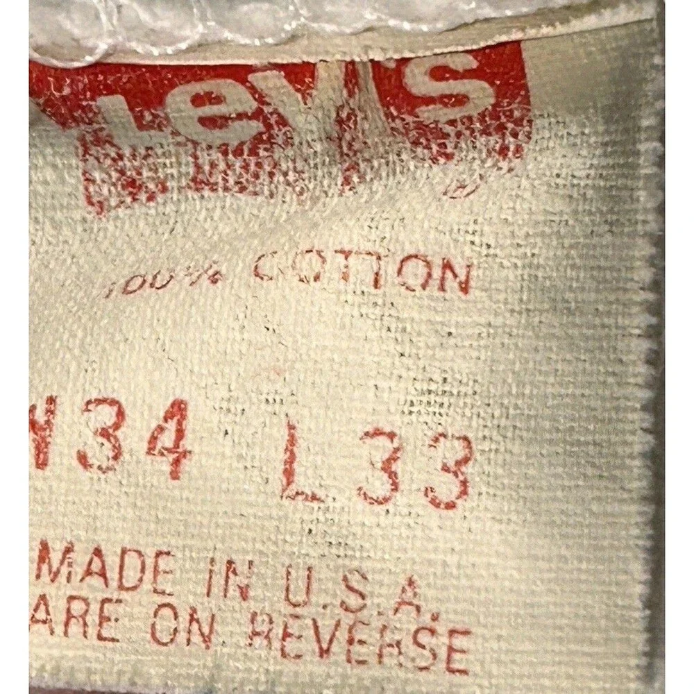 Vintage Levis 501 XX Jeans Mens 34x33 Made USA Button Fly Pant Thrashed Grunge